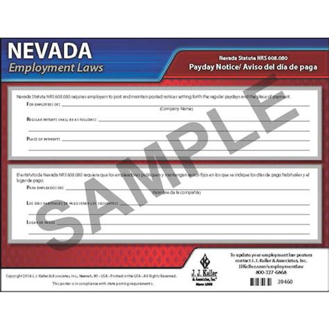 Nevada Payday Notice Poster