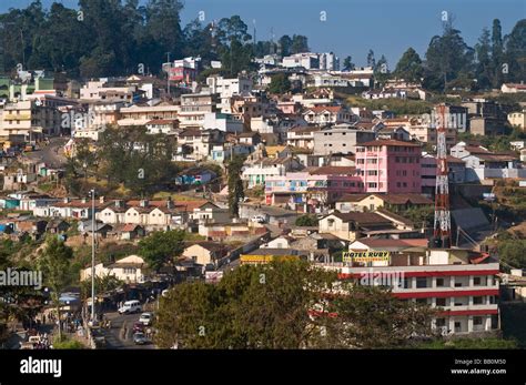 View over Kodaikanal town Tamil Nadu India Stock Photo - Alamy