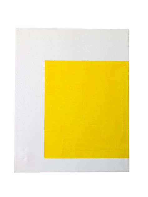 Abstract Painting, Yellow Rectangle on White Canvas - Lost and Found