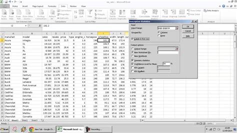 Descriptive Statistics - Excel Data Analysis ToolPak - QuadExcel.com