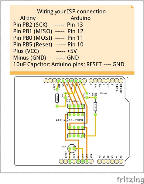 arduino uno programming attiny85