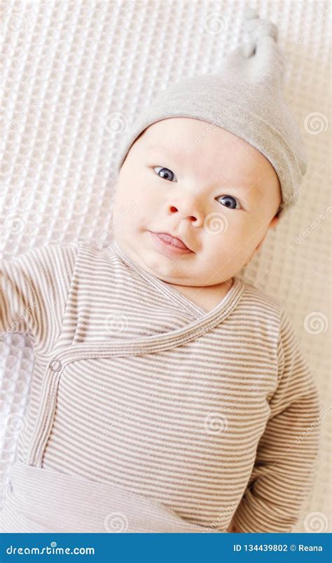 Funny newborn baby stock photo. Image of infant, blanket - 134439802