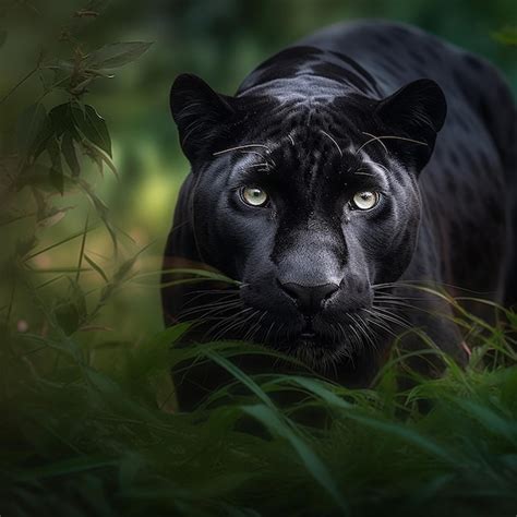 Premium AI Image | Black panther stalking its prey forest photos ...