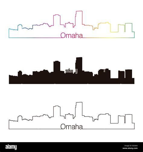 Omaha skyline linear style Stock Photo - Alamy