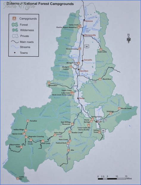 Bitterroot Valley Map - ToursMaps.com