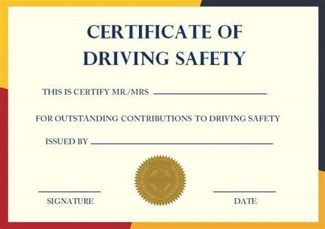 Safe Driving Certificate Template | Certificate templates, Printable ...