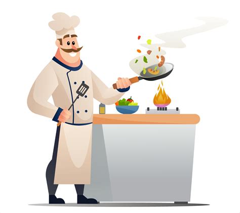 Chef cooking character concept illustration. Professional chef ...