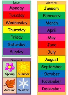 Days of the Week – ESL Flashcards | Months in a year, Flashcards, Free printable activities