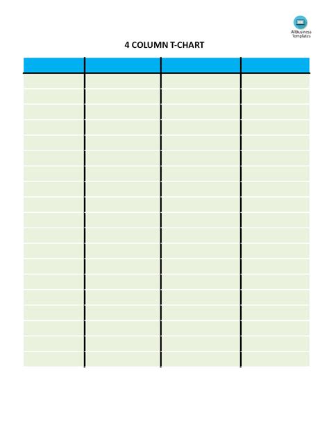 Printable 4 Column Chart Template - Printable Word Searches