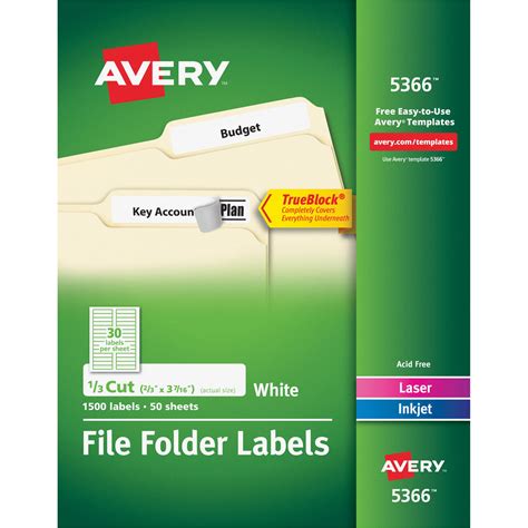 Avery 5366, Avery Filing Label, Ave5366, Ave 5366 - Office Supply Hut - Free Printable File ...