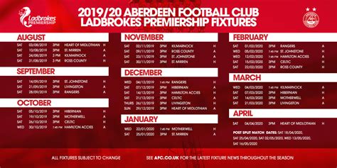 Aberdeen FC | 2019/20 SPFL Fixtures Released