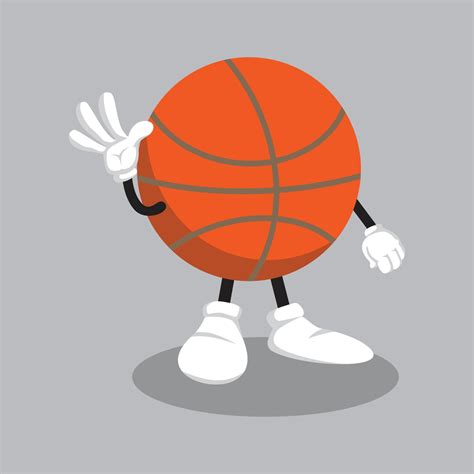 Basketball Mascot with Different Emotions set in Cartoon Style Vector ...