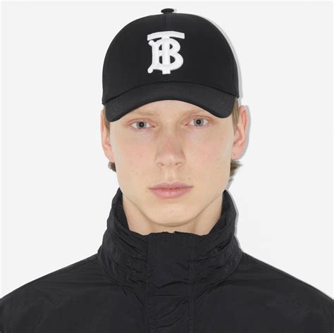 Monogram Motif Cotton Twill Baseball Cap in Black/white | Burberry® Official