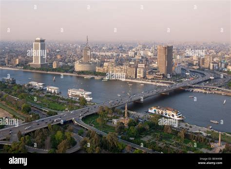 View at Cairo and Bridge of 6. October over Nile, Cairo, Egypt Stock Photo - Alamy