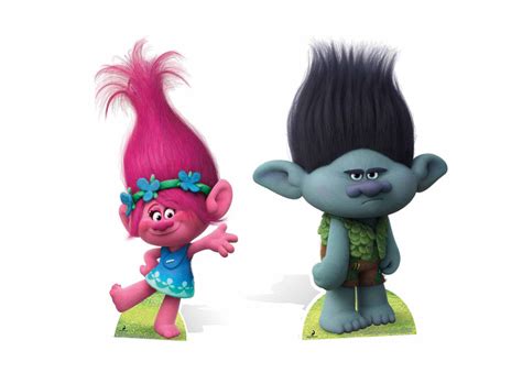 Princess Poppy and Branch Trolls Cardboard Cutout Twin Pack