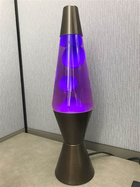 14” Classic lava lamp on bronze base. Blue wax, purple liquid. | Purple ...