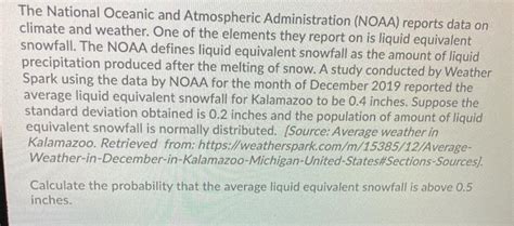 Solved The National Oceanic and Atmospheric Administration | Chegg.com