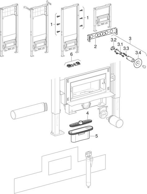 Spare parts for: Geberit Duofix elements for shower, with wall drain ...