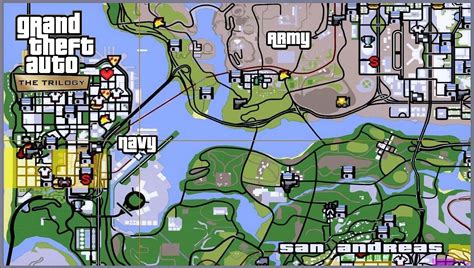 Where are the army and navy bases in GTA San Andreas DE?