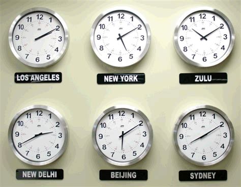 BRG Analog Time Zone Clocks, 2.4 GHz Wireless Clocks, available in black plastic or brushed ...