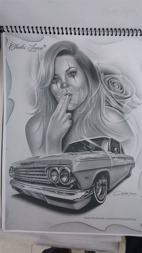 coches Tattoo Chicana, Chicano Style Tattoo, Lowrider Tattoo, Arte ...