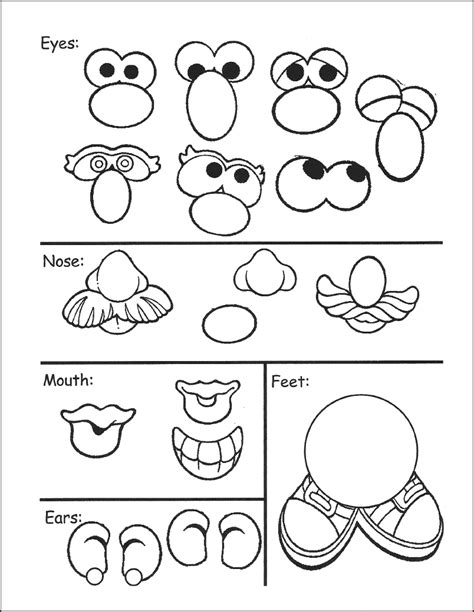 Mr Potato Head Printable Parts