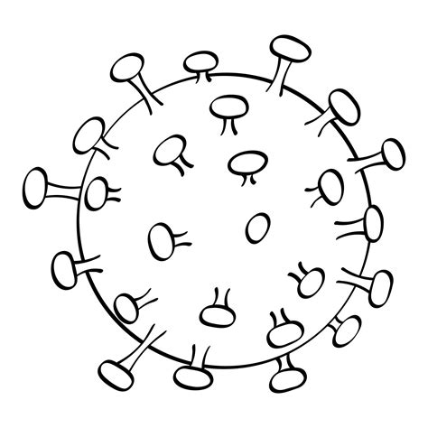 Vector sketch of covid 19 isolated on white background. Hand drawn virus icon. Doodle medical ...