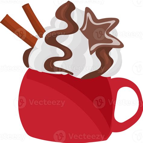 Christmas mug with drink illustration on transparent background. 35589196 PNG