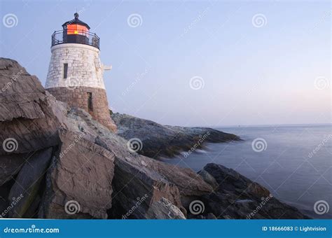 Castle Hill Lighthouse stock image. Image of calm, evening - 18666083