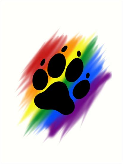 "Rainbow Dog Paw Print" Art Print by Adezu | Redbubble