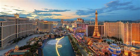 Las Vegas skyline at sunset panorama Photograph by Thomas Jones