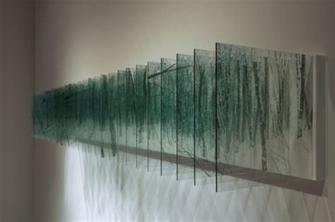 Layer Drawing Installation Creates 3-D Environments with Photos on Glass