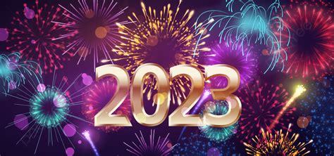 New Year 2023 Fireworks Purple Metallic Font Background, New Year, 2023, Fireworks Background ...