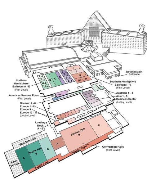 Dolphin Meeting Space Aerial Map - Walt Disney World Swan and Dolphin