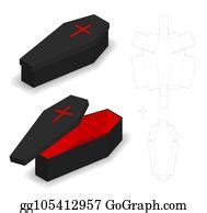 1 Hard Paper Coffin Box Mockup With Dieline Clip Art | Royalty Free - GoGraph