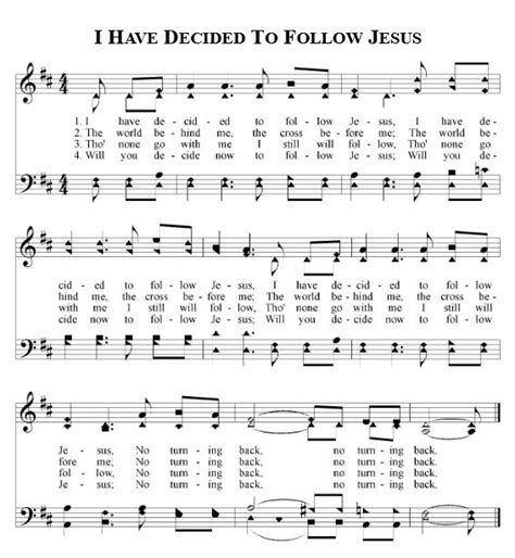 I Have Decided To Follow Jesus Chords