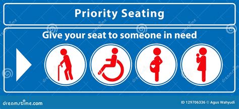 Priority Seat Sticker. Using in Public Transportation, Like Bus, Train, Mass Rapid Transit and ...