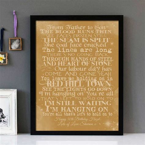 "Red Hill Mining Town" - U2 - Framed Lyrics Wall Art Design