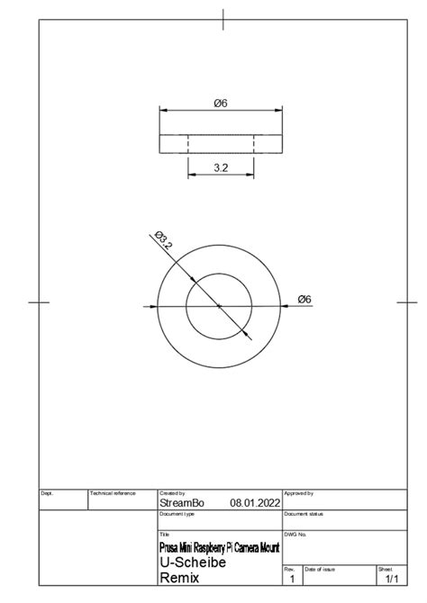 U-Scheibe für Raspberry Pi Camera Mount Prusa Mini+ Remix by StreamBo | Download free STL model ...