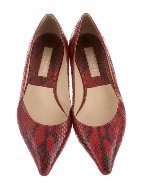 Michael Kors Snakeskin Pointed-Toe Flats - Shoes - MIC45105 | The RealReal