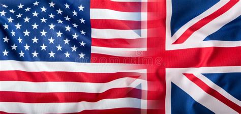 Mixed Flags of the USA and the UK. Union Jack Flag Stock Image - Image of cooperation ...