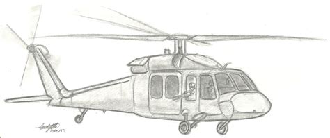 Drawing Uh 60 Black Hawk Helicopter Sketch Coloring Page