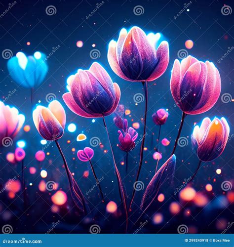 Beautiful Tulips on a Dark Blue Background. EPS 10 Vector File Included Generative AI Stock ...