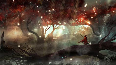 Forest Firefly Fantasy Live Wallpaper - MoeWalls