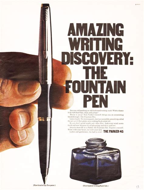 Back to School Advertising / Retro Ad of the Week: The Parker 45 Fountain Pen, 1967