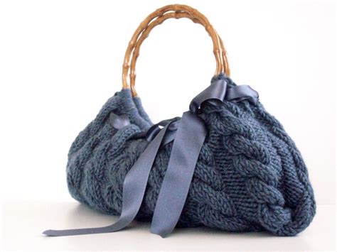 SHOULDER Bag Handbag Everyday Knitted Bag Nr.0115 Dark Denim