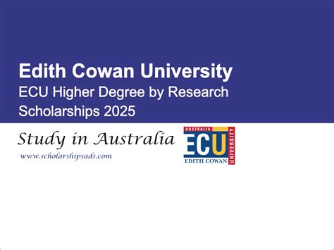 Edith Cowan University Australia ECU Research Scholarships 2025