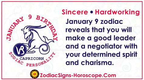 January 9 Zodiac (Capricorn) Horoscope Birthday Personality and Lucky Things