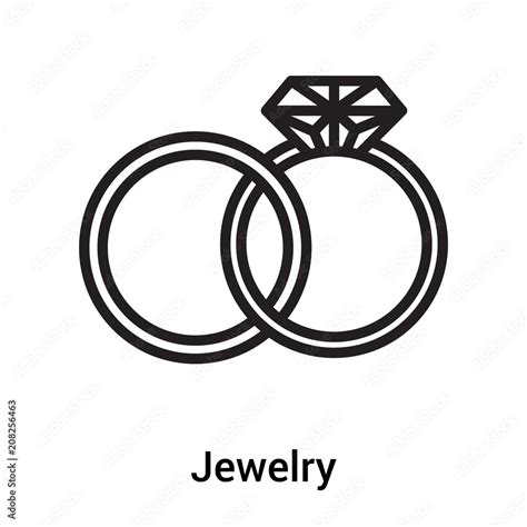 Jewelry icon vector sign and symbol isolated on white background, Jewelry logo concept Stock ...