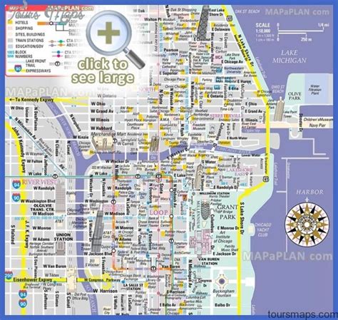 Chicago Map Tourist Attractions - ToursMaps.com